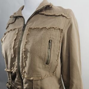 Ceres light brown jacket shacket. Zipper front with zipper pockets.